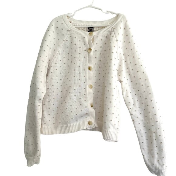 Tea Collection Sparkle Baby Cardigan, Golden Cranes, Girl Size XL Party Easter - Picture 3 of 7